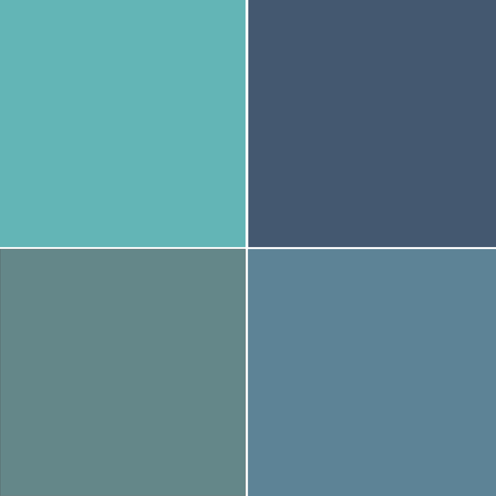 Abbinamento color Tiffany con azzurro polvere, bluette, azzurro/grigio