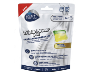 La formula bifasica di Triple Power Pod di Care+Protect garantisce ottimi risultati di pulizia e di rimozione del calcare nella lavastoviglie, senza bisogno di un ciclo supplementare. Basta posizionare il pod sul fondo del cestello delle posate e avviare il programma in contemporanea al ciclo delle stoviglie. La confezione da 6 pods, prezzo 7,99 euro.
www.premiumservicesforcareplusprotect.eu La formula bifasica di Triple Power Pod di Care+Protect garantisce ottimi risultati di pulizia e di rimozione del calcare nella lavastoviglie, senza bisogno di un ciclo supplementare. Basta posizionare il pod sul fondo del cestello delle posate e avviare il programma in contemporanea al ciclo delle stoviglie. La confezione da 6 pods, prezzo 7,99 euro.
www.premiumservicesforcareplusprotect.eu