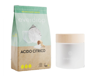 L’acido citrico di Everdrop è un ottimo anticalcare. È da inserire nella macchina del caffè con dell’acqua e da lasciare agire per tutta la notte. È completamente biodegradabile. Lo starter kit con 300 gr e il barattolo di vetro per contenerlo, prezzo 16,59 euro, la ricarica da 300 gr prezzo 5,99 euro. www.everdrop.it L’acido citrico di Everdrop è un ottimo anticalcare. È da inserire nella macchina del caffè con dell’acqua e da lasciare agire per tutta la notte. È completamente biodegradabile. Lo starter kit con 300 gr e il barattolo di vetro per contenerlo, prezzo 16,59 euro, la ricarica da 300 gr prezzo 5,99 euro. www.everdrop.it