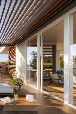 Alzante scorrevole in PVC Schüco LivIngSlide Panorama Evolution di Schüco PWS Italia