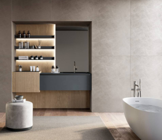 E’ di Birex il mobile bagno Facto realizzato in Fenix NTM grigio bromo caratterizzato dall’elemento monoblocco in canneté rovere visone e dall’accostamento ad accessori in metallo nero. Misura L 183 x P 54 x H 208 cm ed il prezzo è 6.500 euro, www.birex.it E’ di Birex il mobile bagno Facto realizzato in Fenix NTM grigio bromo caratterizzato dall’elemento monoblocco in canneté rovere visone e dall’accostamento ad accessori in metallo nero. Misura L 183 x P 54 x H 208 cm ed il prezzo è 6.500 euro, www.birex.it