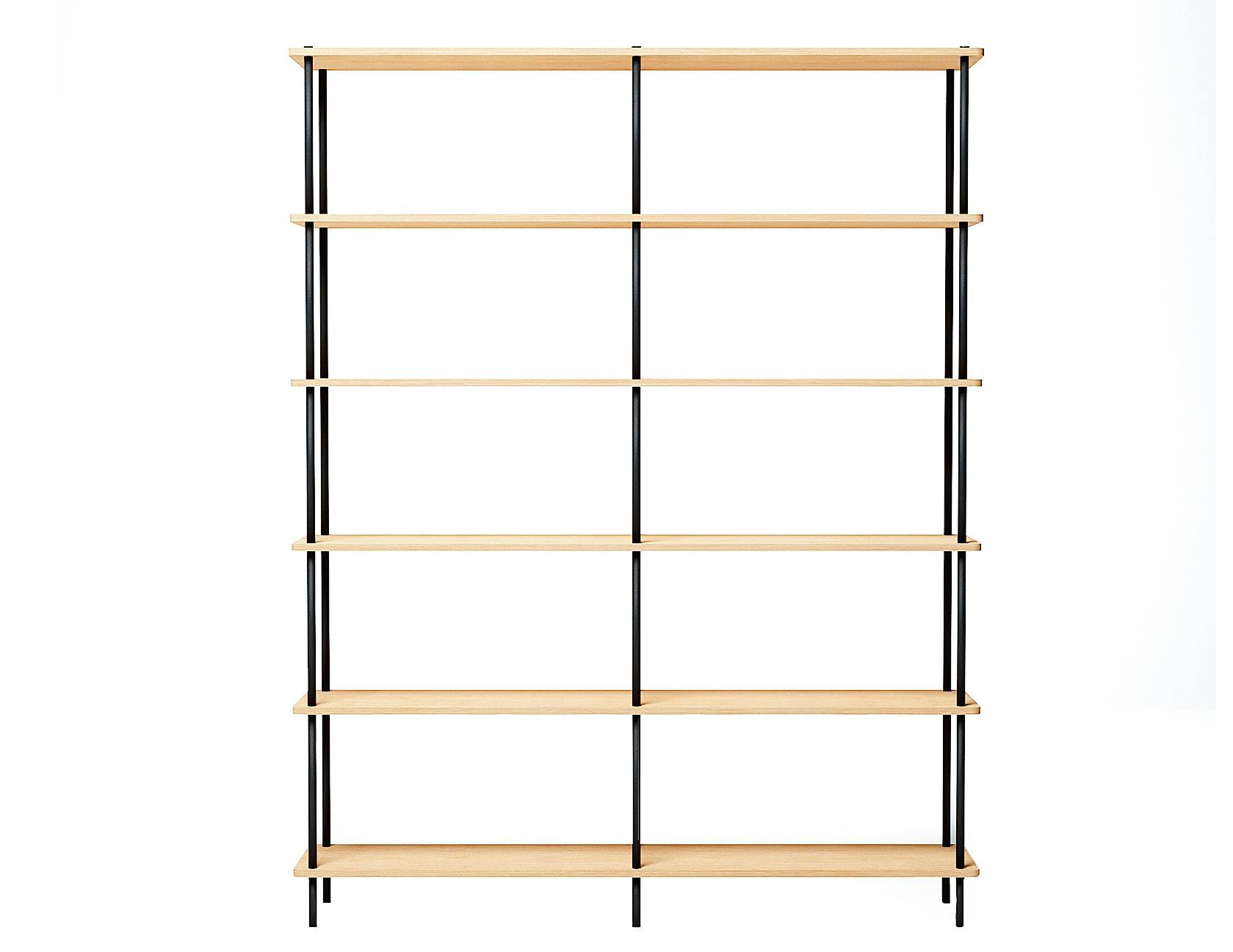 Lisandra di Hiro (349 euro) è uno scaffale in acciaio verniciato con ripiani in legno. Esiste in più misure:  L 144 cm versione larga, 74 cm versione stretta; P 29 cm; H 81,5 cm con 3 mensole, 116 cm con 4, 149 cm con 5, 184 cm con 6. Prezzo a partire da. hiro.design