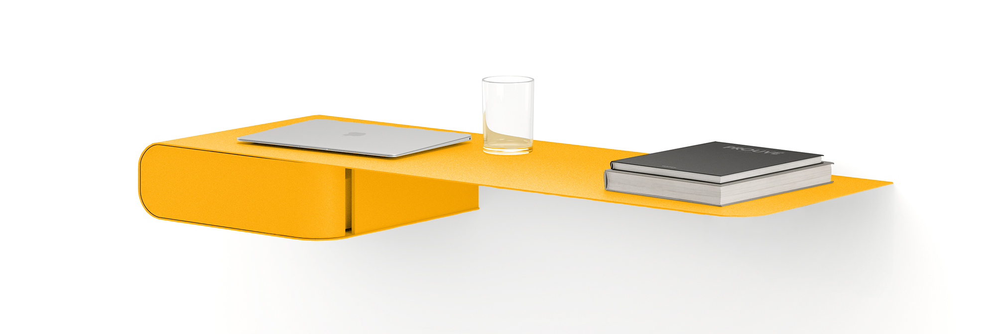 Lo scrittoio Wave di Fantin è completamente realizzato in lamiera piegata ed è disponibile in 35 colorazioni, tutte ottenute con vernici a polvere atossiche,  per adattarsi a qualsiasi ambiente. Può essere personalizzato con o senza cassetto, posizionabile sia a destra sia a sinistra. Misura L 105 x P 35 x H 11 cm.  https://www.fantin.com  - Salone del Mobile padiglione 14, stand E28.