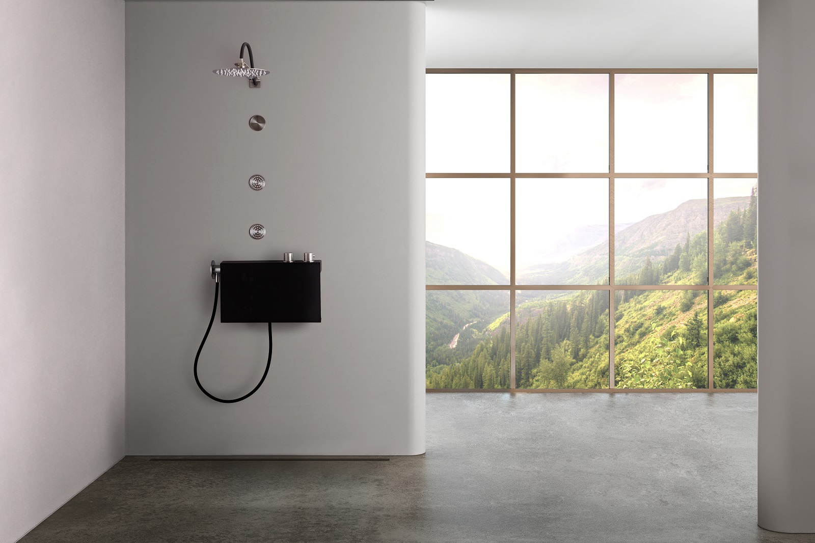 Il sistema doccia Alyssia di Cropelli si compone oltre che di soffione, colonna, saliscendi doccetta anche di un mobile basso o alto (come in foto) posizionato nella parte inferiore della doccia che diventa un box contenitore che non necessita di ulteriori lavori murari. In acciaio inox, la collezione è facilmente integrabile in qualsiasi ambiente bagno. Il mobile, nelle varianti alto o basso, può essere svincolato dalle parti soprastanti e installato anche sulla parete laterale del vano doccia. La rubinetteria può essere esterna. Il sistema è disponibile in svariate finiture cromatiche, fra cui lo Steel brushed e il Black o White matte. www.cropellishower.it – Fuorisalone, AQUA Archiproducts Milano, Via Tortona 31, Milano.