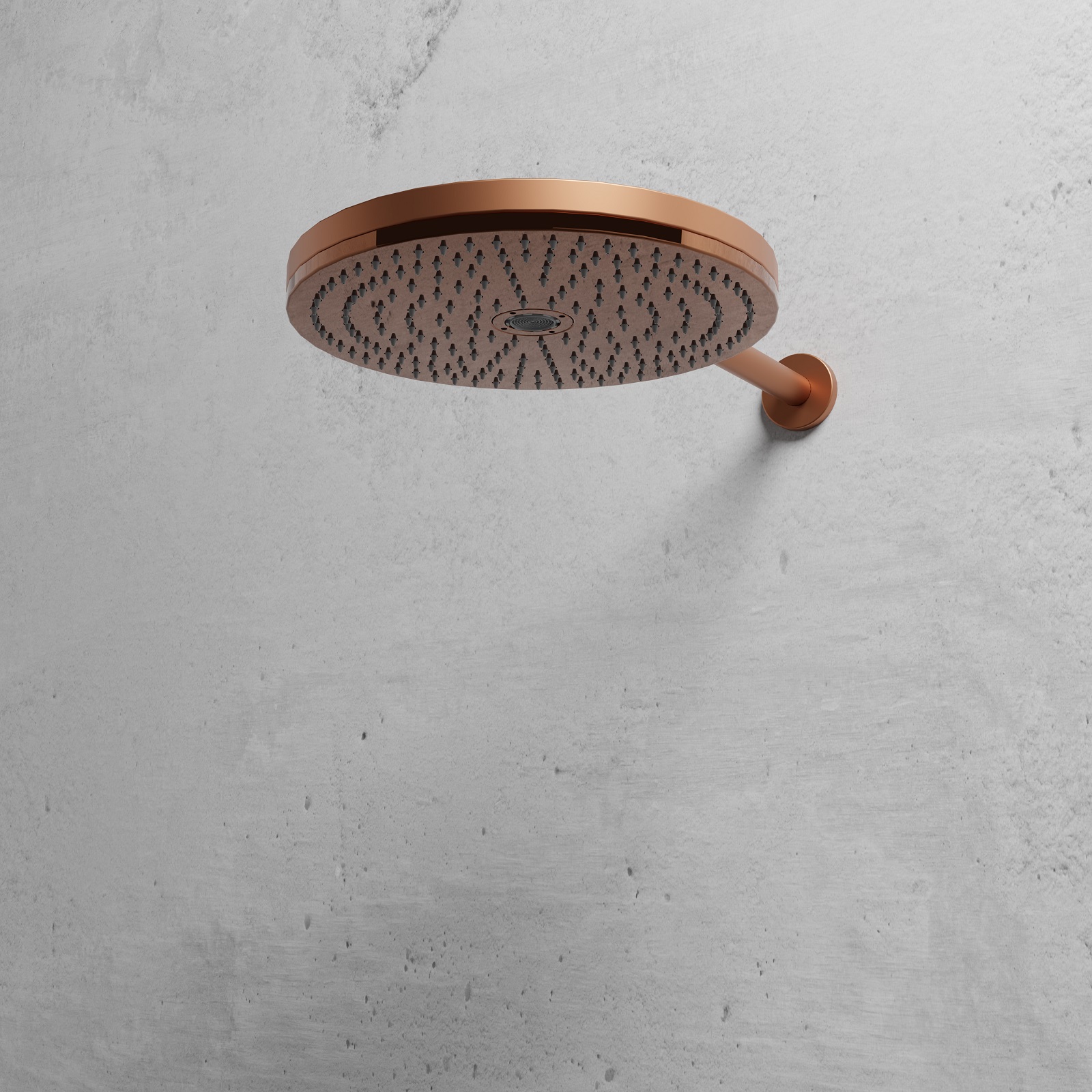 I soffioni a parete delle collezioni Match e Match+ di Carimali design water_space sono caratterizzati dalla possibilità di personalizzare le finiture attraverso originali contrasti di colore e matericità. Le possibilità di configurazione sono tre: pioggia e nebulizzato, pioggia e getto centrale Kneipp, pioggia e getto centrale areato. Il soffione a parete o soffitto monogetto Match con Ø 25 cm è disponibile con la funzione pioggia. Il soffione a parete multigetto Match+ ha un diametro di 30 cm di diametro ed è disponibile nelle configurazioni: pioggia e nebulizzato, pioggia e getto centrale Kneipp, pioggia e getto centrale areato. In foto è nella finitura PVD Copper Bronze/PVD Copper Bronze Matt. www.carimali.it – Salone del Mobile, padiglione 10, stand A11.