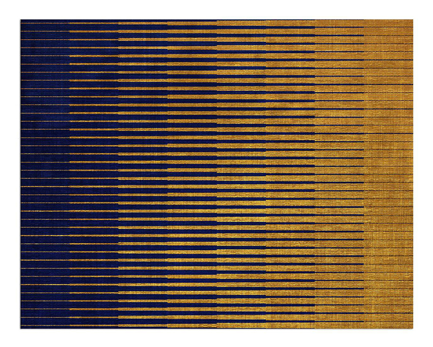 Il tappeto realizzato a mano in Nepal e Pakistan di Battilossi, disegnato da Storagemilano, si ispira alle opere dell'artista Sol LeWitt ed esplora il concetto di segno e linea. La superficie è decorata da strutture ripetute modularmente che creano movimento: i pattern grafici diventano il display visivo per mostrare la maestria tecnica dei tessitori. https://www.battilossi.com – Fuorisalone, Texture Library – Via dell'Orso 16, Milano.