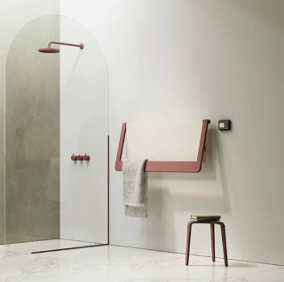 Window di Cordivari Design, ad acqua o elettrico, è in acciaio colorato. Misura L 55-110 x H 49,5 e costa da 1.210 euro. www.cordivaridesign.it