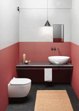 Della serie Pura di GSI il wc con smalto antibatterico e sistema di scarico Swirlflush misura L 35 x P 46 cm e costa 353 euro. www.gsiceramica.it