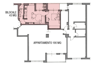 bilocale 43 mq