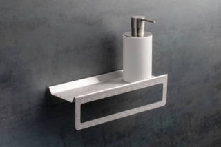 Porta salvietta con dosatore e mensola porta oggetti Porta salvietta con dosatore e mensola porta oggetti