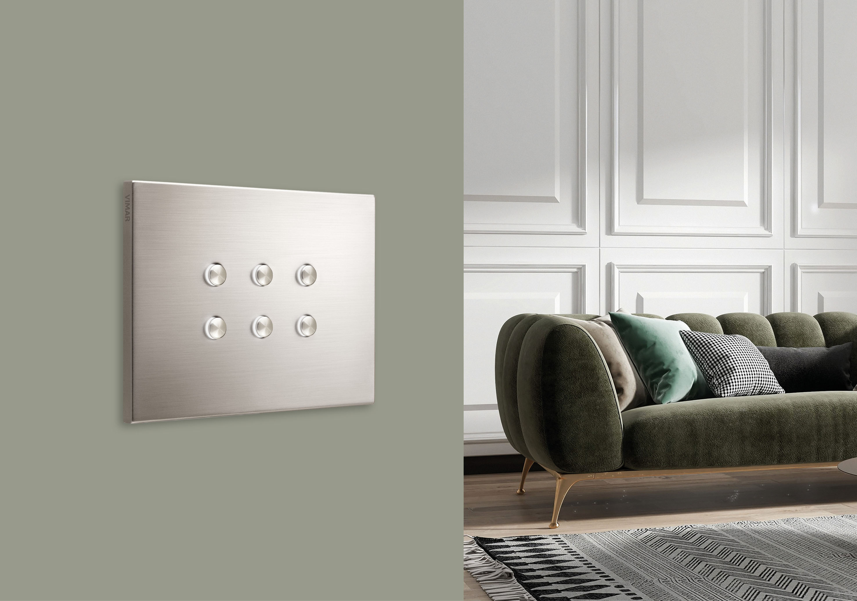 Eikon Tondo Nichel spazzolato di Vimar Eikon Tondo Nichel spazzolato di Vimar