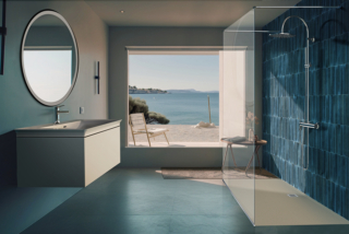 Atelier Collections, lavabo e miscelatori La Dolce Vita® con mobile Conca