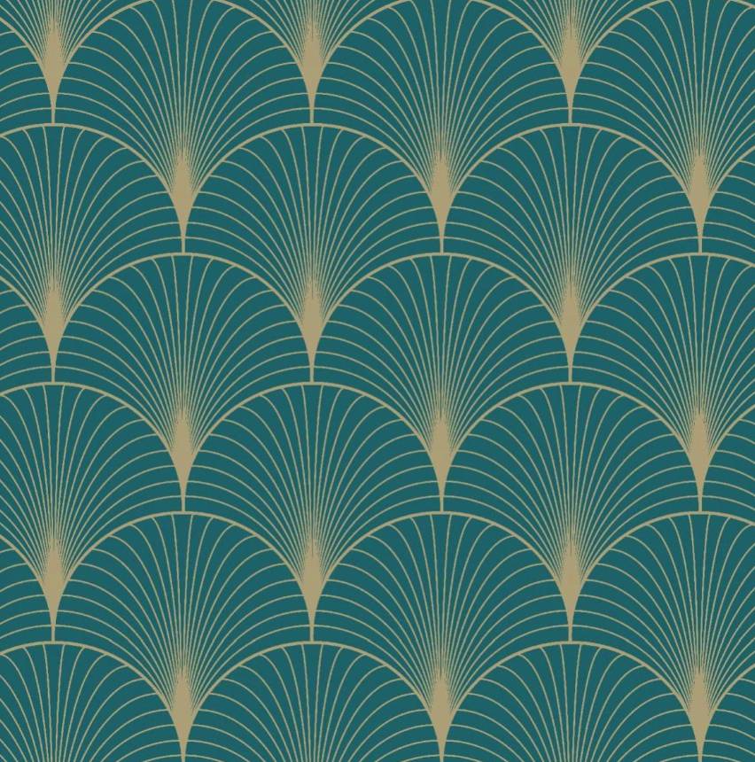 Carta da parati Ventagli blue, verde e oro, di Leroy Merlin. Misura 53 cm x 10.05 m. Prezzo al pezzo 47.99 euro. www.leroymerlin.it Carta da parati Ventagli blue, verde e oro, di Leroy Merlin. Misura 53 cm x 10.05 m. Prezzo al pezzo 47.99 euro. www.leroymerlin.it