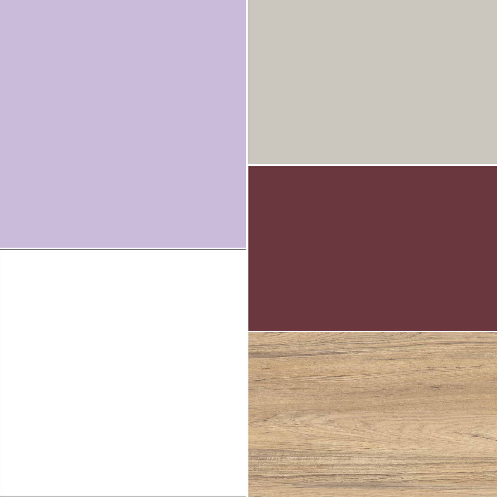 abbinamento lilla con grigio chiaro bianco bordeaux chiaro legno beige sbiancato