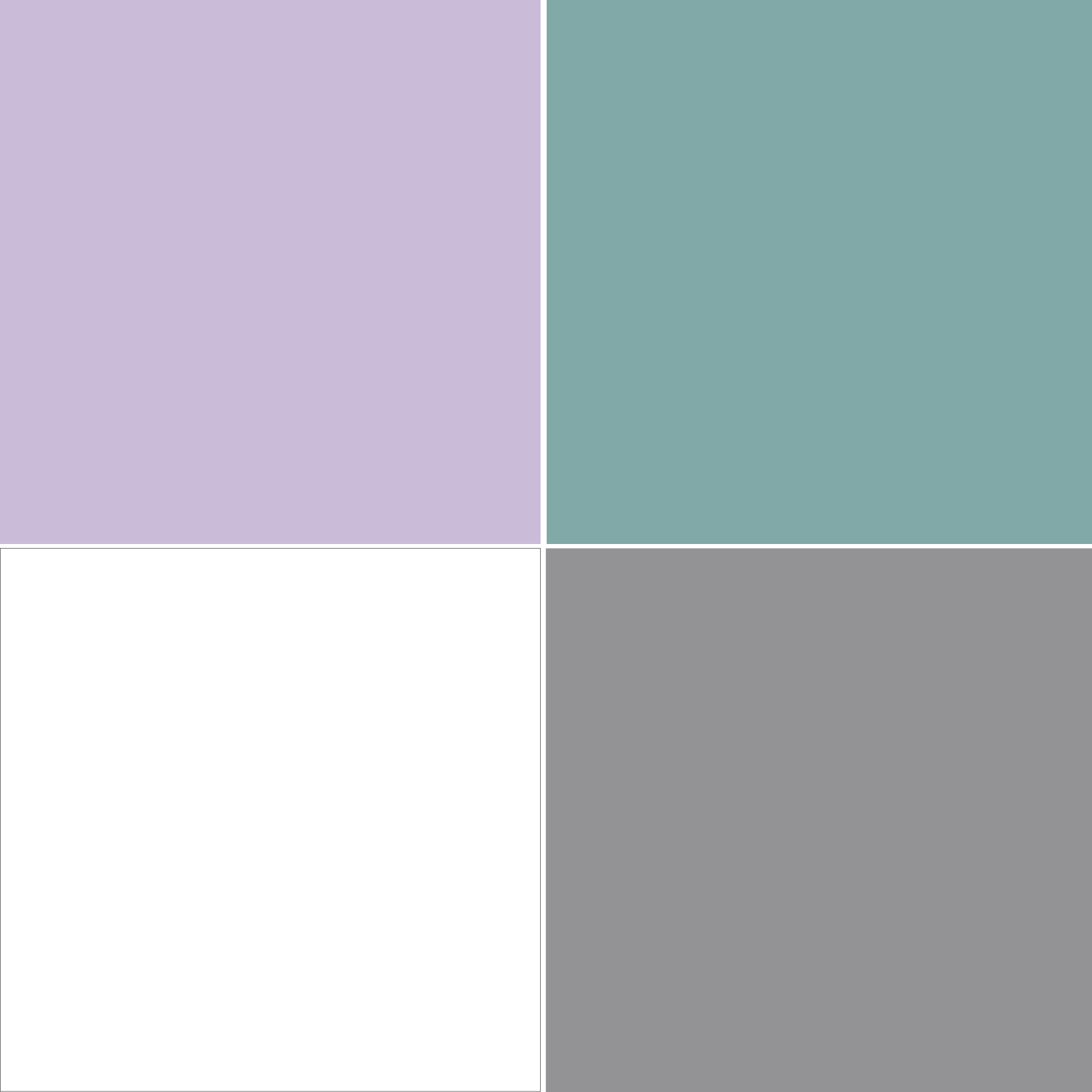 abbinamento lilla con grigio medio turchese bianco