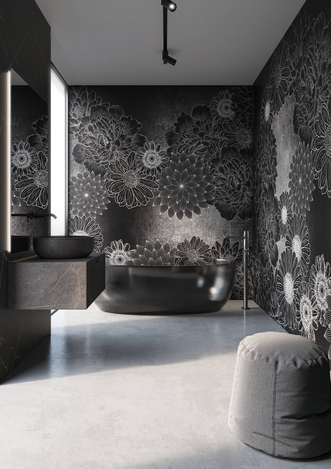 Le raffinate sfumature del nero per la carta da parati Alambra di Instabilelab in vendita su Decoforhome che può essere stampata su qualunque tipo di supporto in base alle diverse esigenze di applicazione. Prezzo  104,92 euro al mq. www.decoforhome.com Le raffinate sfumature del nero per la carta da parati Alambra di Instabilelab in vendita su Decoforhome che può essere stampata su qualunque tipo di supporto in base alle diverse esigenze di applicazione. Prezzo  104,92 euro al mq. www.decoforhome.com