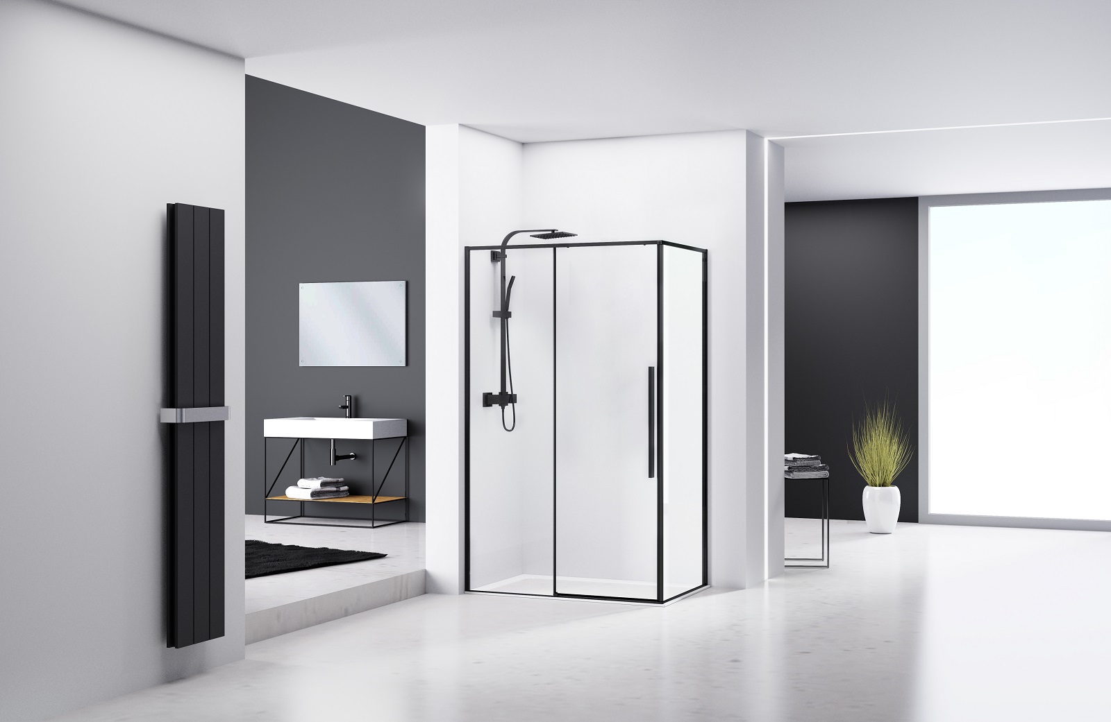 Ha profili in alluminio anodizzato in finitura nero opaco il box doccia ad angolo Feng Shui di Iperceramica a un’anta scorrevole. Con cristalli trasparenti da 6 mm, è dotato di maniglia in alluminio lunga e sottile in finitura nero opaco. Misura L 120 x P 80 x H 200 cm. L’estensibilità è di 118-119/78-79 cm. Prezzo 1.022,80 euro. www.iperceramica.it Ha profili in alluminio anodizzato in finitura nero opaco il box doccia ad angolo Feng Shui di Iperceramica a un’anta scorrevole. Con cristalli trasparenti da 6 mm, è dotato di maniglia in alluminio lunga e sottile in finitura nero opaco. Misura L 120 x P 80 x H 200 cm. L’estensibilità è di 118-119/78-79 cm. Prezzo 1.022,80 euro. www.iperceramica.it