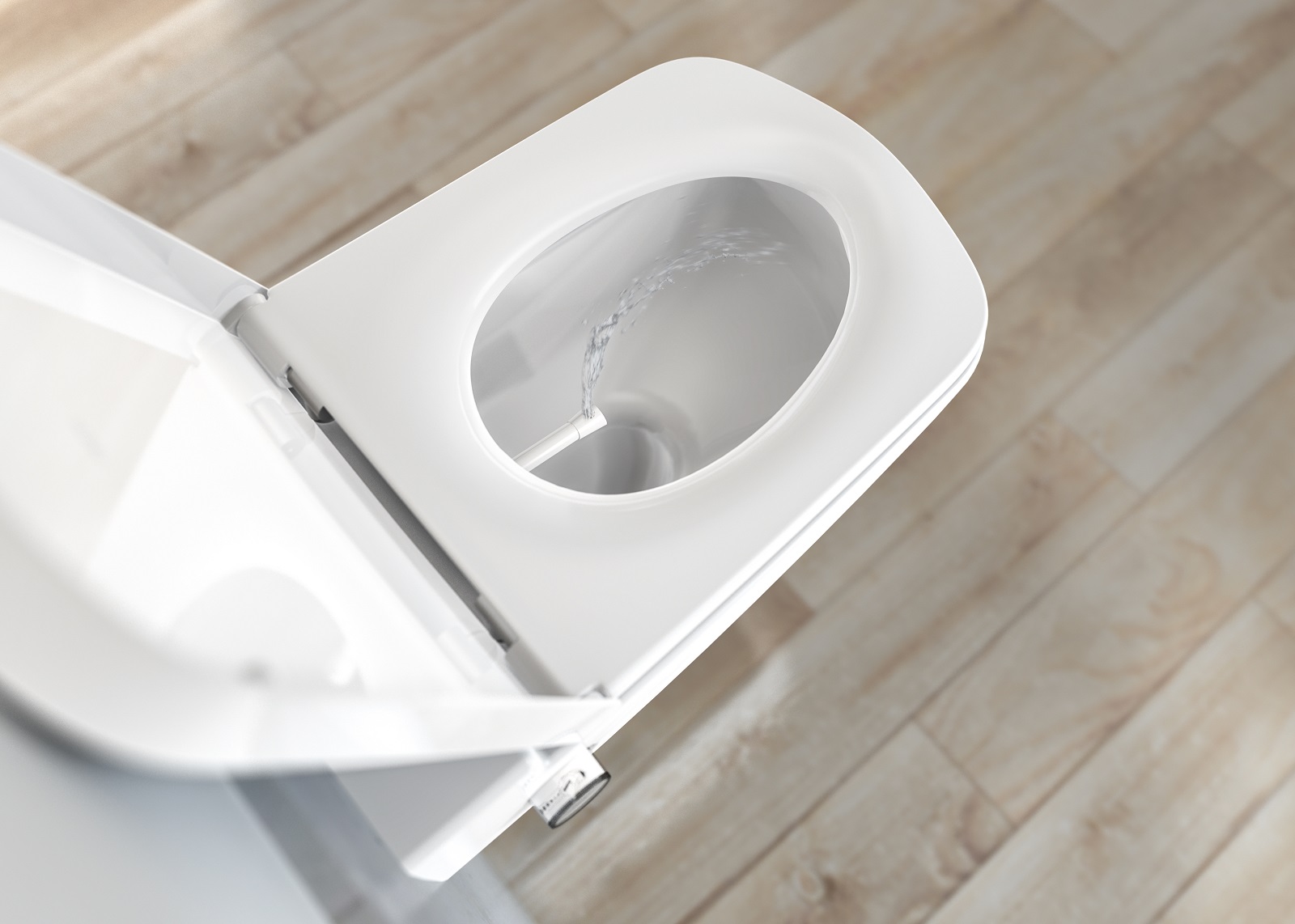 È rimless con protezione anti-schizzi integrata il wc con bidet TECEone di Tece in ceramica bianca che funziona senza elettricità con la tecnologia di un miscelatore termostatico. È dotato di controllo intuitivo della temperatura e della quantità d’acqua tramite le manopole di azionamento integrate. Ha regolazione continua del volume di acqua fino a 5,6 litri/min e della temperatura dell’acqua (10 - 38 °C) e ugello della doccetta autopulente. Misura L 35,8 x P 54 cm. Prezzo, Iva esclusa, da 1.250 euro. www.tece.it È rimless con protezione anti-schizzi integrata il wc con bidet TECEone di Tece in ceramica bianca che funziona senza elettricità con la tecnologia di un miscelatore termostatico. È dotato di controllo intuitivo della temperatura e della quantità d’acqua tramite le manopole di azionamento integrate. Ha regolazione continua del volume di acqua fino a 5,6 litri/min e della temperatura dell’acqua (10 - 38 °C) e ugello della doccetta autopulente. Misura L 35,8 x P 54 cm. Prezzo, Iva esclusa, da 1.250 euro. www.tece.it