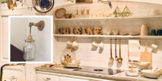Applique fai da te dal recupero di un vasetto in vetro, per la cucina in stile country