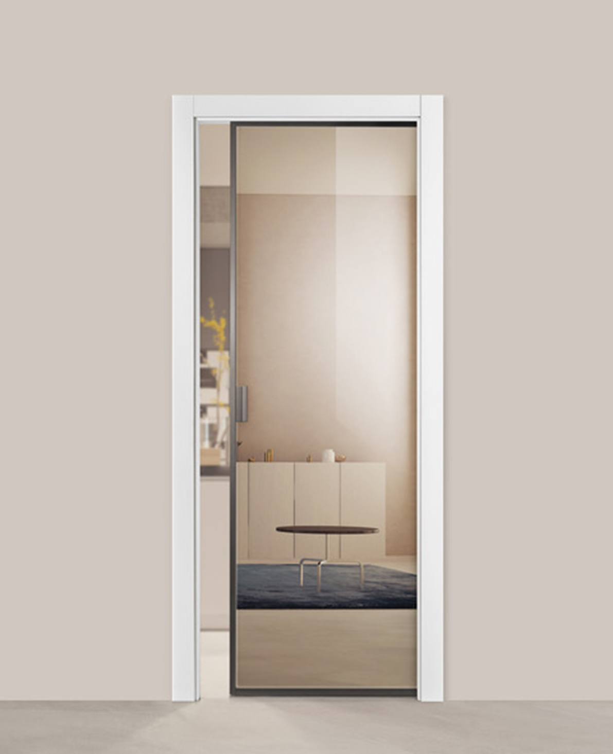 La porta scorrevole interno muro Cristal Frame di FerreroLegno ha l'anta in cristallo specchio bronze è disponibile in numerose varianti con uno, due o tre traversi che dividono l'anta, mentre il modello Cristal Frame Industrial è la variante dallo stile più urban. Più di 20 i cristalli applicabili: dai coprenti, ai decorati fino ai satinati per permettere una totale personalizzazione. www.ferrerolegno.com La porta scorrevole interno muro Cristal Frame di FerreroLegno ha l'anta in cristallo specchio bronze è disponibile in numerose varianti con uno, due o tre traversi che dividono l'anta, mentre il modello Cristal Frame Industrial è la variante dallo stile più urban. Più di 20 i cristalli applicabili: dai coprenti, ai decorati fino ai satinati per permettere una totale personalizzazione. www.ferrerolegno.com