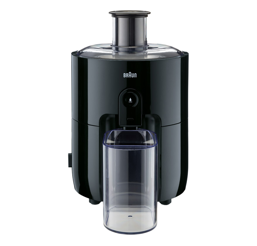 Grazie alla combinazione della tecnologia FastXtract di Braun e della tecnologia ColdXtract, con la centrifuga PurEase SJ3100 di Braun si estraggono in 15 secondi 200 ml di succo. Ha funzione anti-goccia e comodo foro di inserimento da 55 mm. Ha potenza di 600 watt. Misura L 21 x P 21 x H 31 cm. Prezzo 99,90 euro. www.braunhousehold.com