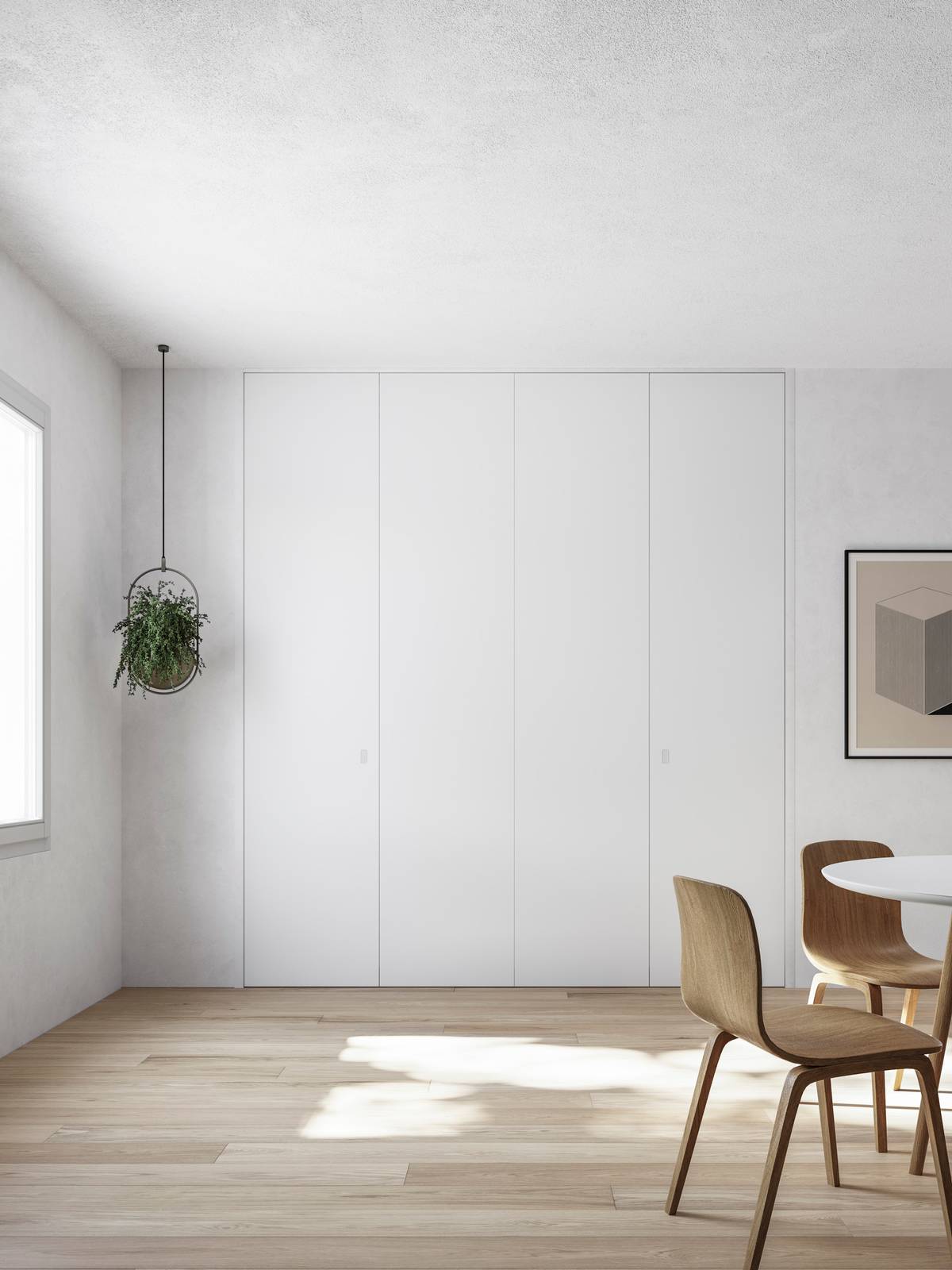 Nicchia chiusa con porte ECLISSE Syntesis Areo che creano l'affetto di un armadio invisibile. Nicchia chiusa con porte ECLISSE Syntesis Areo che creano l'affetto di un armadio invisibile.