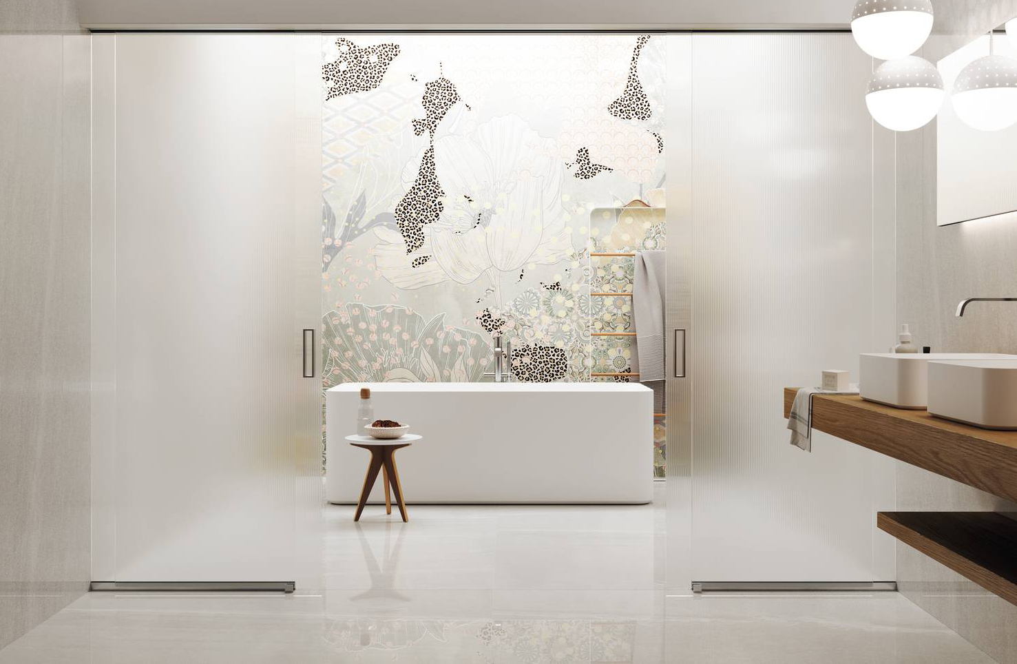 La porta Alaska Millerighe con apertura plana, quattro ante a soffitto, due fisse e due scorrevoli contrapposte è in grado dividere e nello stesso tempo mimetizzarsi, mantenendo la continuità tra un ambiente e l'altro, senza limitare la luminosità. Le ante sono caratterizzate da una fitta trama di linee in rilievo per tutta l'altezza, che ne enfatizza la verticalità e nel contempo dona profondità alla superficie. Proposta in due varianti, Positivo e Negativo, a seconda della porzione di vetro che viene satinata. http://www.bertolotto.com La porta Alaska Millerighe con apertura plana, quattro ante a soffitto, due fisse e due scorrevoli contrapposte è in grado dividere e nello stesso tempo mimetizzarsi, mantenendo la continuità tra un ambiente e l'altro, senza limitare la luminosità. Le ante sono caratterizzate da una fitta trama di linee in rilievo per tutta l'altezza, che ne enfatizza la verticalità e nel contempo dona profondità alla superficie. Proposta in due varianti, Positivo e Negativo, a seconda della porzione di vetro che viene satinata. http://www.bertolotto.com