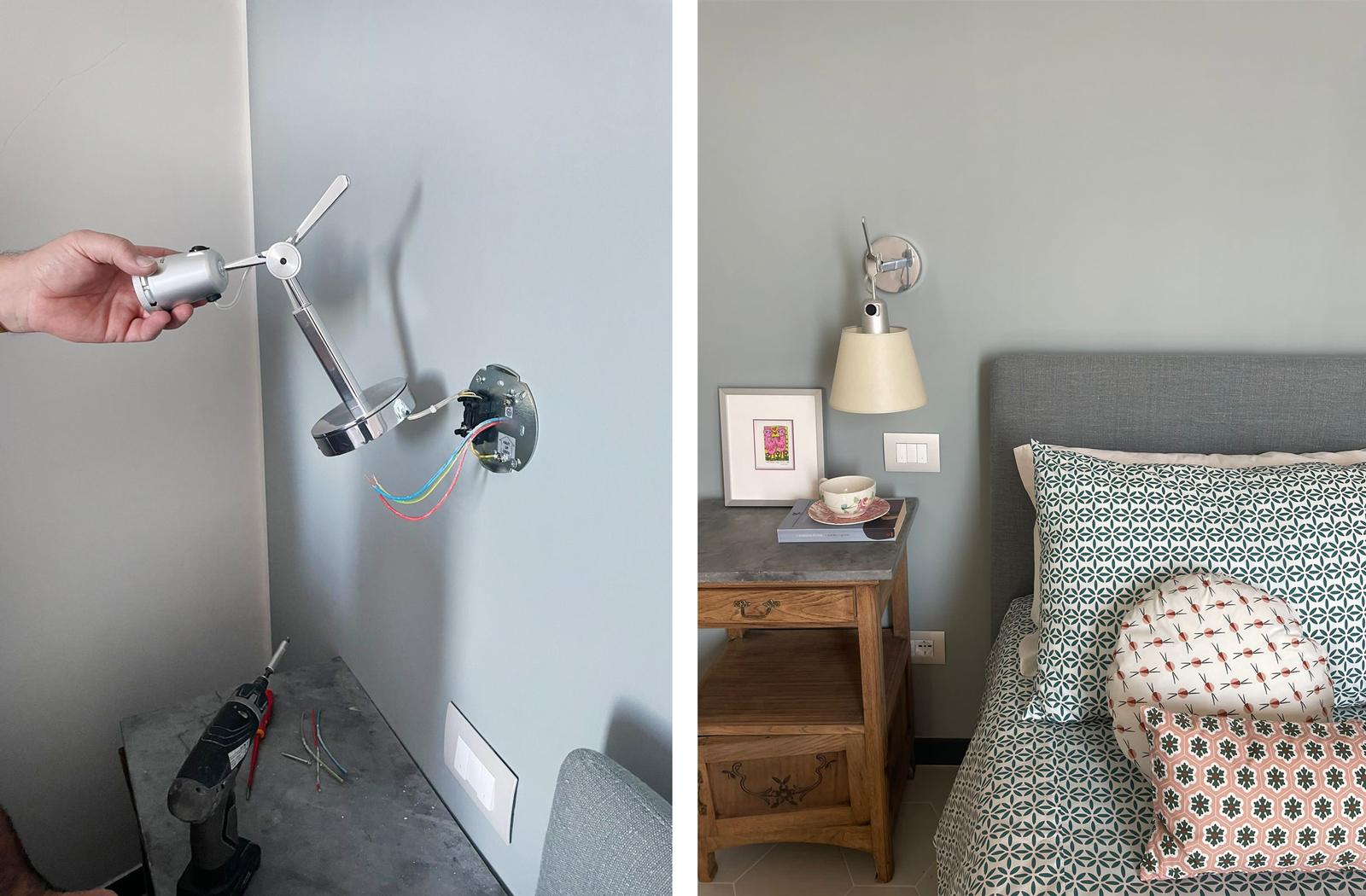 Montaggio-luce-a-parete-comodini-e-lampada-montata-e-comodino