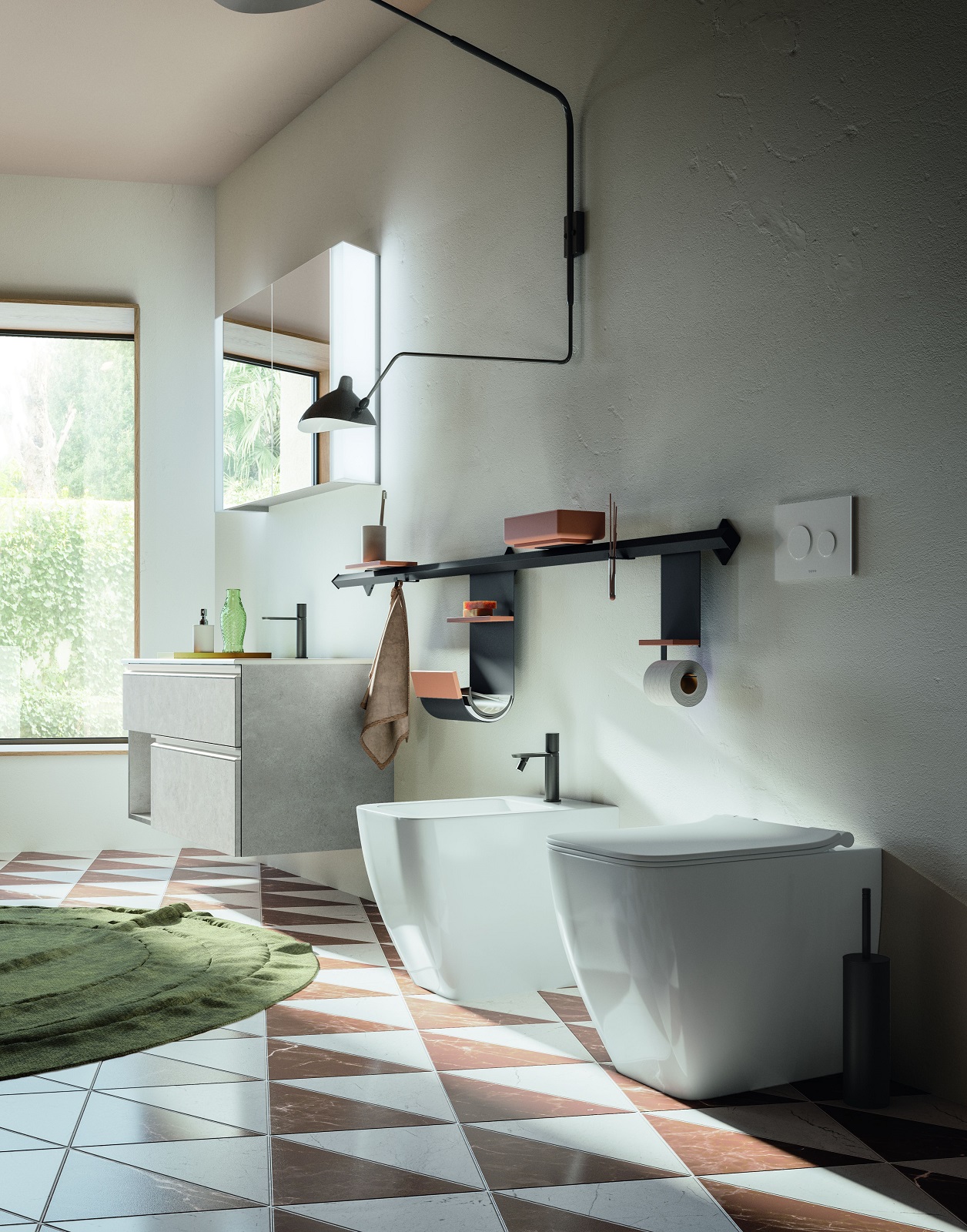 La barra attrezzata in metallo finitura Nichel Sistema 138 di Cerasa si può usare come portasciugamani e/o accessoriata con vari articoli tra i quali anche il portarotolo. È disponibile al centimetro. Prezzo, Iva esclusa, a partire da 260 euro; il portarotolo misura L 14 x P 7,2 x H 29,2 cm e costa, Iva esclusa 129 euro. Il portascopino Stilo in metallo finitura Nichel misura L 8,7 x H 37,8 cm. Prezzo 187 euro. www.cerasa.it La barra attrezzata in metallo finitura Nichel Sistema 138 di Cerasa si può usare come portasciugamani e/o accessoriata con vari articoli tra i quali anche il portarotolo. È disponibile al centimetro. Prezzo, Iva esclusa, a partire da 260 euro; il portarotolo misura L 14 x P 7,2 x H 29,2 cm e costa, Iva esclusa 129 euro. Il portascopino Stilo in metallo finitura Nichel misura L 8,7 x H 37,8 cm. Prezzo 187 euro. www.cerasa.it