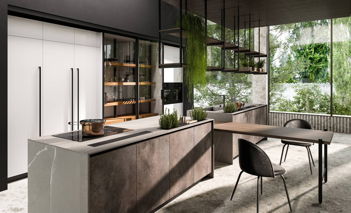 Un blocco isola indipendente, con le ante effetto pietra, per Volare di Aran Cucine attrezzato con la zona cottura a induzione, il lavabo e una serie di vani contenitore integrati nel top che permettono di avere tutti gli utensili a portata di mano, in modo organizzato. Il piano snack in noce di caracalla unisce i due elementi che compongono l'isola; a parete trova posto l'armadiatura con ante in laccato bianco opaco e ante scorrevoli in vetro e alluminio. Prezzo su richiesta. www.arancucine.it Un blocco isola indipendente, con le ante effetto pietra, per Volare di Aran Cucine attrezzato con la zona cottura a induzione, il lavabo e una serie di vani contenitore integrati nel top che permettono di avere tutti gli utensili a portata di mano, in modo organizzato. Il piano snack in noce di caracalla unisce i due elementi che compongono l'isola; a parete trova posto l'armadiatura con ante in laccato bianco opaco e ante scorrevoli in vetro e alluminio. Prezzo su richiesta. www.arancucine.it