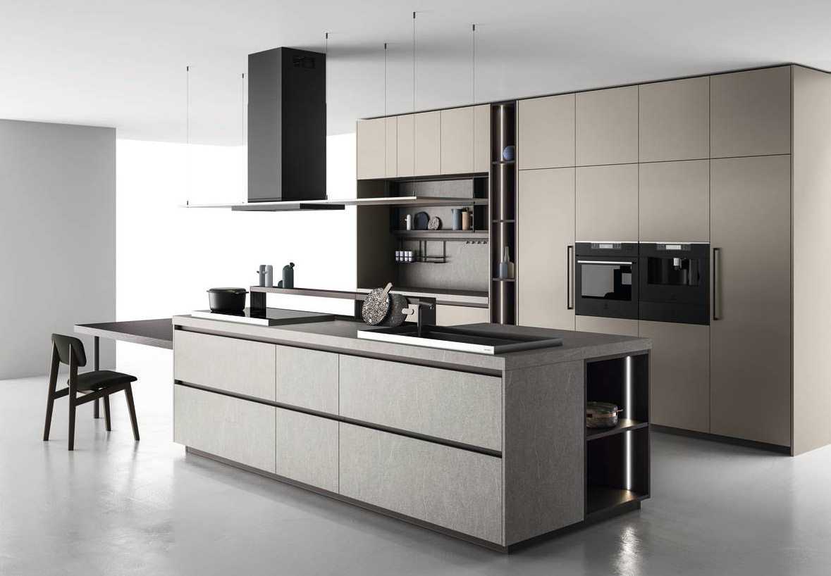 Una colorazione chiara e luminosa per le ante della cucina Zafferano di Valdesign che si articola in una serie di colonne Logica in Laminato Canapa con boiserie e in un'isola in Laminato Piasentina con vani a giorno Fashion wood Rovere Carbone e tavolo integrato. Il piano dell'isola, attrezzato con il lavello e i fuochi, è dotato di una struttura a ponte che permette di avere a portata di barattoli e piccoli accessori. Un modulo base da 60 cm con anta battente, prezzo 451 euro. www.valdesigncucine.it Una colorazione chiara e luminosa per le ante della cucina Zafferano di Valdesign che si articola in una serie di colonne Logica in Laminato Canapa con boiserie e in un'isola in Laminato Piasentina con vani a giorno Fashion wood Rovere Carbone e tavolo integrato. Il piano dell'isola, attrezzato con il lavello e i fuochi, è dotato di una struttura a ponte che permette di avere a portata di barattoli e piccoli accessori. Un modulo base da 60 cm con anta battente, prezzo 451 euro. www.valdesigncucine.it