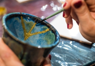kintsugi ciotola blu kintsugi ciotola blu