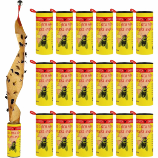 18 rotolini di strisce adesive per catturare mosche e moscerini. Prezzo: 7,39 euro su amazon.it