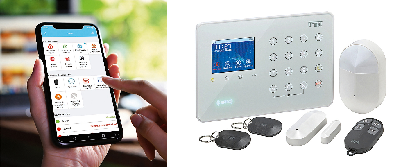 L’antifurto wireless 868MHZ di Urmet da Leroy Merlin si alimenta sia da rete elettrica sia a batteria ed è dotato di collegamento senza fili. Molto semplice da usare, ha l’unità di rilevamento con sensore di movimento installabile a muro con apposito sostegno oppure semplicemente appoggiabile su piano. Grazie alla connessione internet, è possibile monitorare la casa da remoto, anche rivedendo i video. Il kit è composto da centrale antintrusione, 1 sensore porta/finestra, 1 sensore infrarosso,
2 tags e costa 299,99 euro. www.leroymerlin.it L’antifurto wireless 868MHZ di Urmet da Leroy Merlin si alimenta sia da rete elettrica sia a batteria ed è dotato di collegamento senza fili. Molto semplice da usare, ha l’unità di rilevamento con sensore di movimento installabile a muro con apposito sostegno oppure semplicemente appoggiabile su piano. Grazie alla connessione internet, è possibile monitorare la casa da remoto, anche rivedendo i video. Il kit è composto da centrale antintrusione, 1 sensore porta/finestra, 1 sensore infrarosso,
2 tags e costa 299,99 euro. www.leroymerlin.it