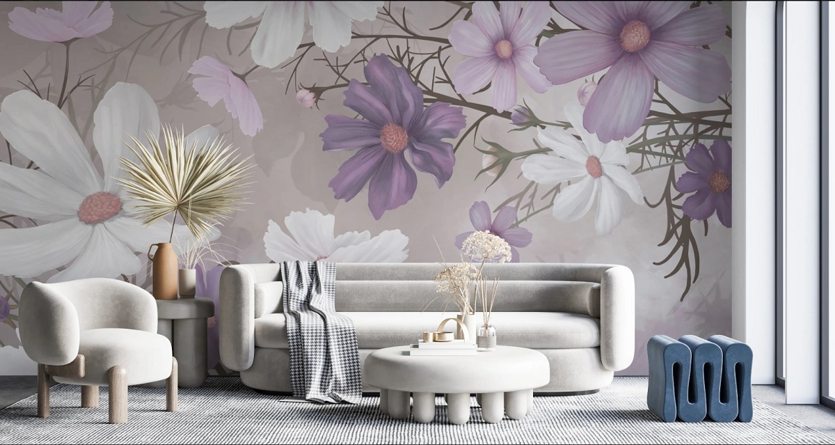 La carta da parati Cosmea Purple di Wallism dona un effetto scenografico ad ogni parete, aggiungendo colore e personalità. Il disegno floreale nelle diverse sfumature di viola, tra cui il glicine, è adatto alla sala da pranzo, al soggiorno, alla cucina o alla camera da letto: sarà in ogni caso un'aggiunta creativa all'arredamento di casa. È disponibile nei formati carta da parati premium (39 euro al metro quadro) o autoadesiva (55 euro al metro quadro).  www.wallism.com La carta da parati Cosmea Purple di Wallism dona un effetto scenografico ad ogni parete, aggiungendo colore e personalità. Il disegno floreale nelle diverse sfumature di viola, tra cui il glicine, è adatto alla sala da pranzo, al soggiorno, alla cucina o alla camera da letto: sarà in ogni caso un'aggiunta creativa all'arredamento di casa. È disponibile nei formati carta da parati premium (39 euro al metro quadro) o autoadesiva (55 euro al metro quadro).  www.wallism.com