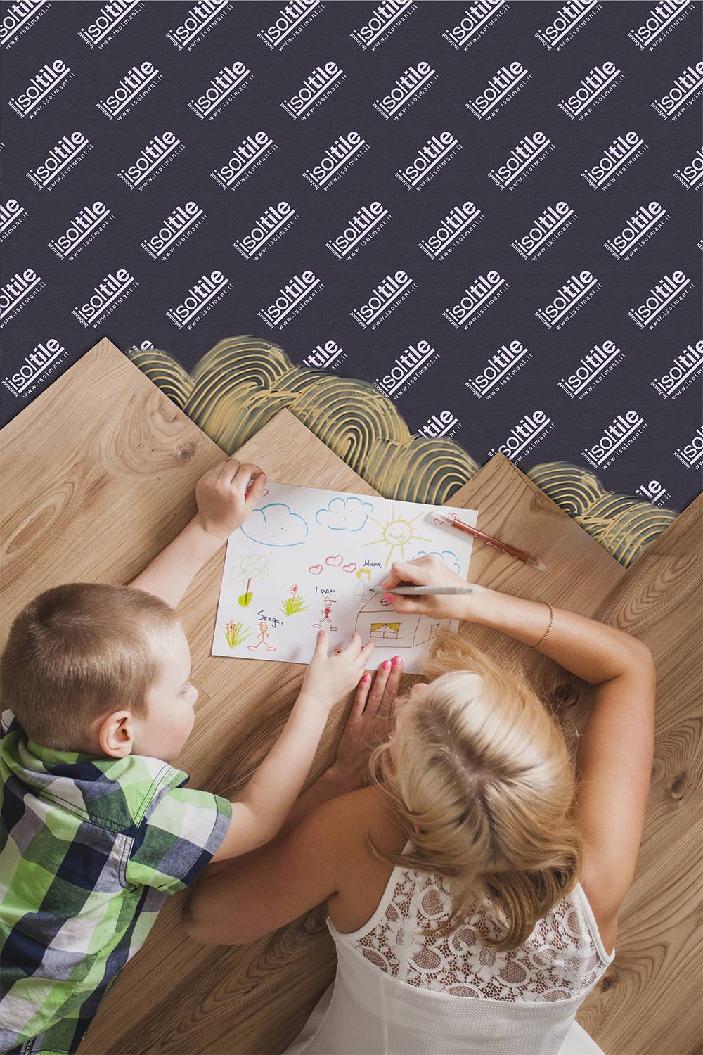 Per il parquet incollato Isolmant IsolTile è la soluzione ideale per garantire un ottimo isolamento acustico, anche in presenza di pavimenti radianti.