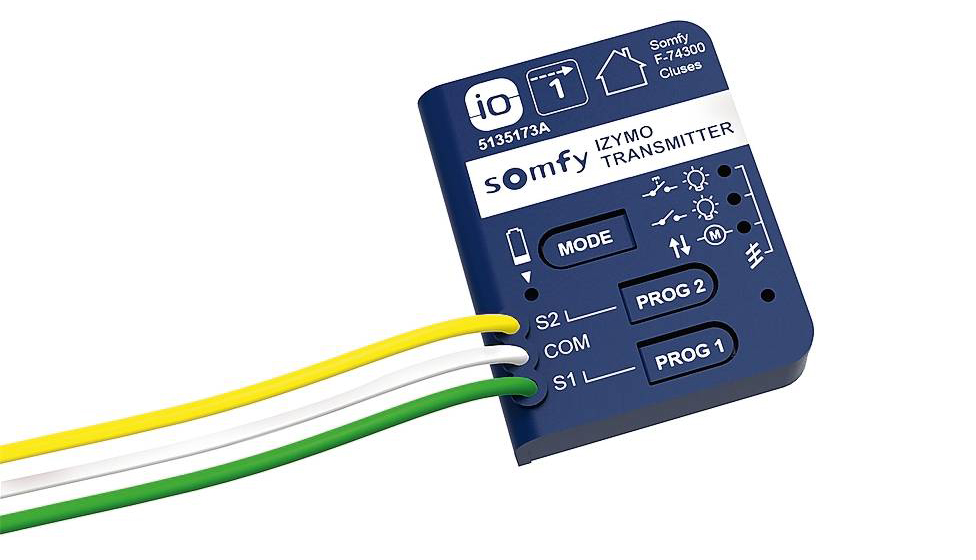 I microtrasmettitori Izymo™ di Somfy attivano luci, tapparelle motorizzate, comandi elettrici senza necessità di opere murarie o di sostituzione delle prese preesistenti. Il ricevitore Tapparella io sfrutta trasmettitori radio io-homecontrol o interruttore tradizionale; Transmitter io trasforma qualsiasi pulsante cablato o interruttore in telecomando io-homecontrol; il Ricevitore on/off pilota tutti i tipi di lampade, accendendole o spegnendole. Prezzo a partire da 78 euro. www.somfy.it I microtrasmettitori Izymo™ di Somfy attivano luci, tapparelle motorizzate, comandi elettrici senza necessità di opere murarie o di sostituzione delle prese preesistenti. Il ricevitore Tapparella io sfrutta trasmettitori radio io-homecontrol o interruttore tradizionale; Transmitter io trasforma qualsiasi pulsante cablato o interruttore in telecomando io-homecontrol; il Ricevitore on/off pilota tutti i tipi di lampade, accendendole o spegnendole. Prezzo a partire da 78 euro. www.somfy.it