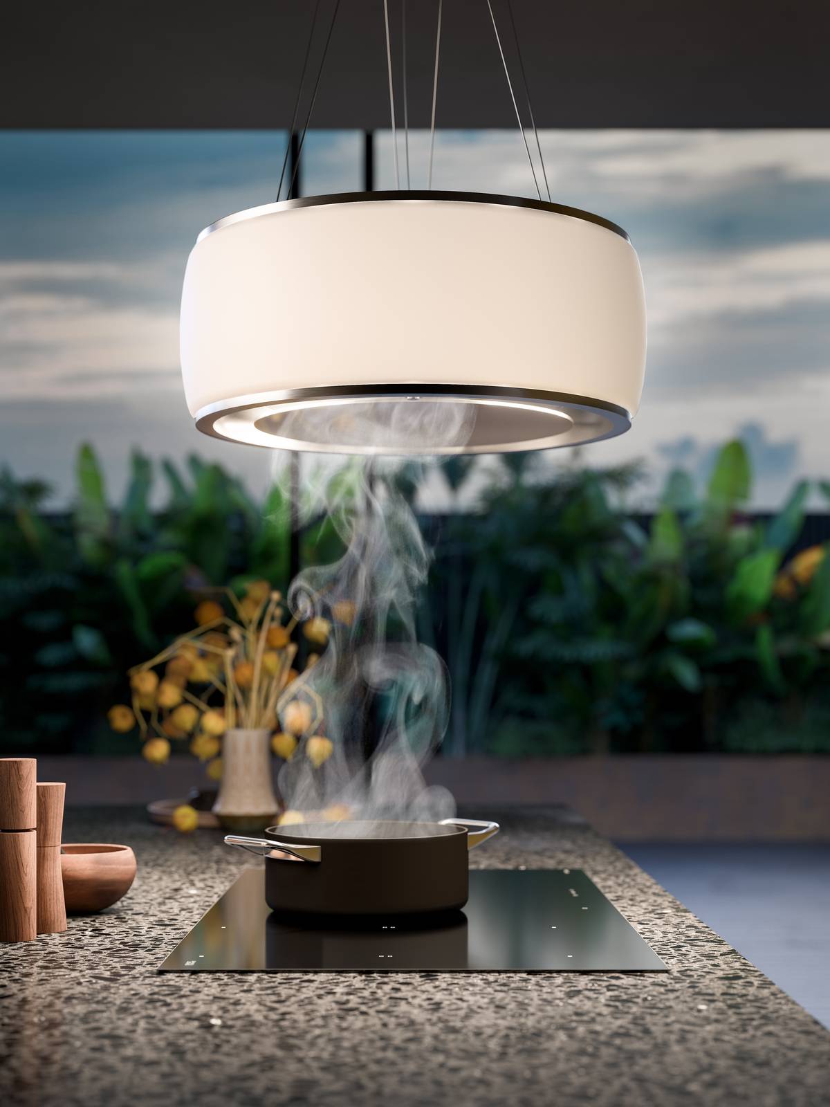 Nome: Soffio di Falmec
Classe di efficienza energetica: n.d.
Consumo energia elettrica su base annua: 95 kwh
Capacità aspirante: 600 mc/h
Capacità aspirante livello intensivo: -
Numero velocità: 4
Livello sonoro (alla 3° velocità): 67 decibel
Larghezza: Ø 54 cm
Caratteristiche: in vetro di Murano satinato, ha luce a led di 4.200 K. Funziona con tecnologia Circle.Tech che integra in un unico corpo aspirazione e filtrazione, massimizzando l’efficienza e riducendo l’ingombro e ha filtro Carbon.Zeo, che combina carbone attivo e zeolite per un assorbimento ottimale di composti organici e vapore acqueo
Prezzo: 3.038 euro
Sito web azienda: www.falmec.com