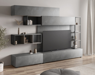 Solo le sfumature del grigio per la parete attrezzata porta Tv, che poggia a terra, Zanga di Deghi che garantisce un ampio spazio contenitivo per avere tutto in ordine. La struttura è realizzata in legno e fibre di legno. Misura L 260 x P 42 x H 183 cm. Prezzo 537 euro. www.deghi.it Solo le sfumature del grigio per la parete attrezzata porta Tv, che poggia a terra, Zanga di Deghi che garantisce un ampio spazio contenitivo per avere tutto in ordine. La struttura è realizzata in legno e fibre di legno. Misura L 260 x P 42 x H 183 cm. Prezzo 537 euro. www.deghi.it