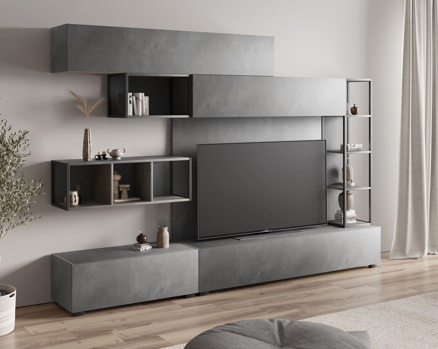 Solo le sfumature del grigio per la parete attrezzata porta Tv, che poggia a terra, Zanga di Deghi che garantisce un ampio spazio contenitivo per avere tutto in ordine. La struttura è realizzata in legno e fibre di legno. Misura L 260 x P 42 x H 183 cm. Prezzo 537 euro. www.deghi.it Solo le sfumature del grigio per la parete attrezzata porta Tv, che poggia a terra, Zanga di Deghi che garantisce un ampio spazio contenitivo per avere tutto in ordine. La struttura è realizzata in legno e fibre di legno. Misura L 260 x P 42 x H 183 cm. Prezzo 537 euro. www.deghi.it