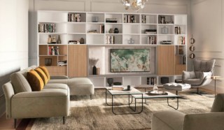 La libreria modulare Trenta di Febal Casa “veste” la parete ed è l'elemento intorno a cui ruota la zona giorno grazie alle sue infinite possibilità progettuali e alle diverse finiture disponibili. È dotata di una serie di moduli chiusi da ante in nobilitato Rovere che si alternano ai vani a giorno bianchi; inoltre può contenere anche lo schermo Tv. Un modulo base misura L 30 x P 34,8 x H 35,9 cm. Prezzo da rivenditore. www.febalcasa.com La libreria modulare Trenta di Febal Casa “veste” la parete ed è l'elemento intorno a cui ruota la zona giorno grazie alle sue infinite possibilità progettuali e alle diverse finiture disponibili. È dotata di una serie di moduli chiusi da ante in nobilitato Rovere che si alternano ai vani a giorno bianchi; inoltre può contenere anche lo schermo Tv. Un modulo base misura L 30 x P 34,8 x H 35,9 cm. Prezzo da rivenditore. www.febalcasa.com