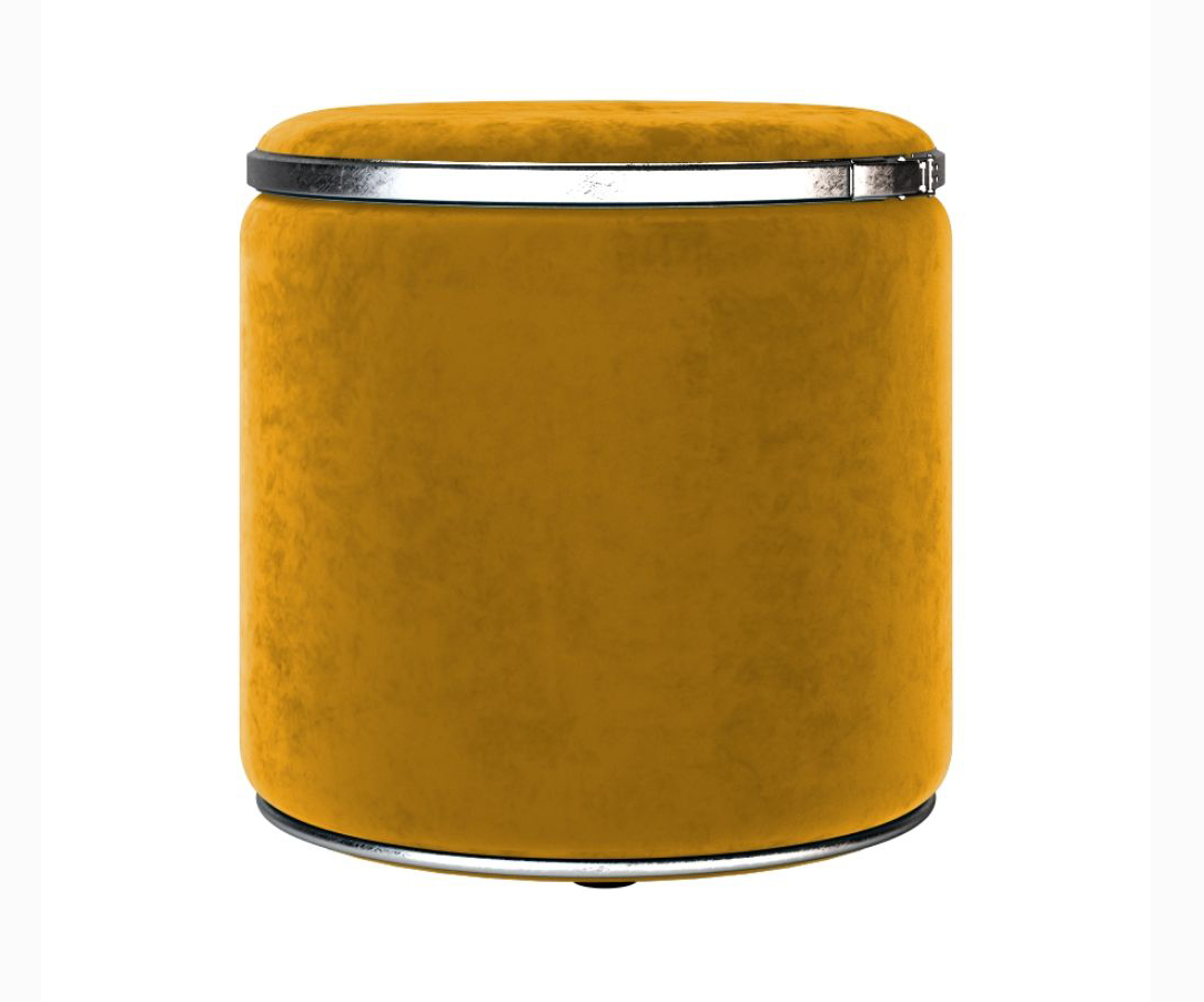 Pouf contenitore Othello di YoumeAnd  in vendita su SediArreda con rivestimento in velluto giallo ocra. www.sediarreda.com Pouf contenitore Othello di YoumeAnd  in vendita su SediArreda con rivestimento in velluto giallo ocra. www.sediarreda.com