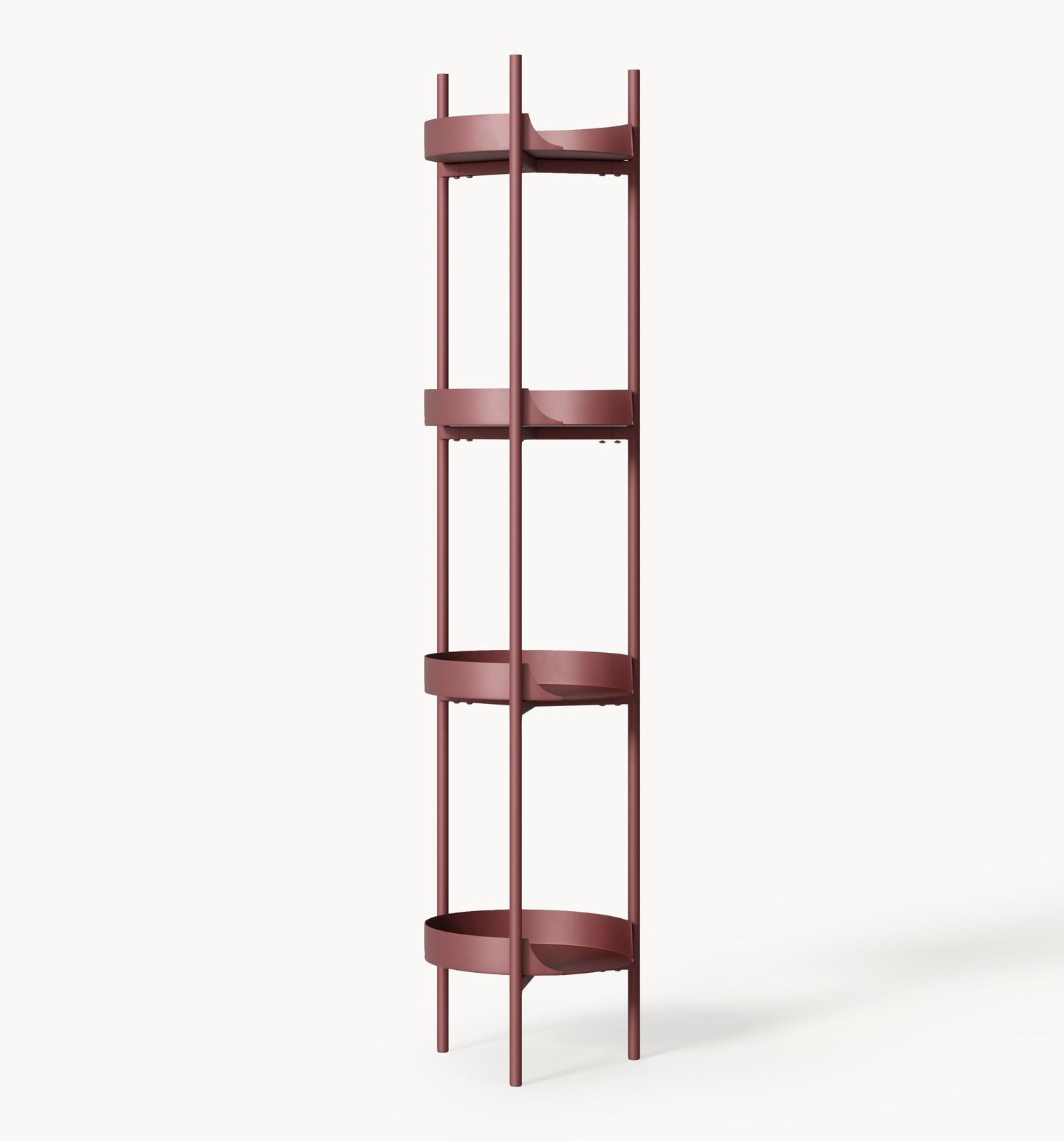 Scaffale slim Taru di Westwing Collection in metallo verniciato a polvere rosso vino opaco. www.westwing.it Scaffale slim Taru di Westwing Collection in metallo verniciato a polvere rosso vino opaco. www.westwing.it