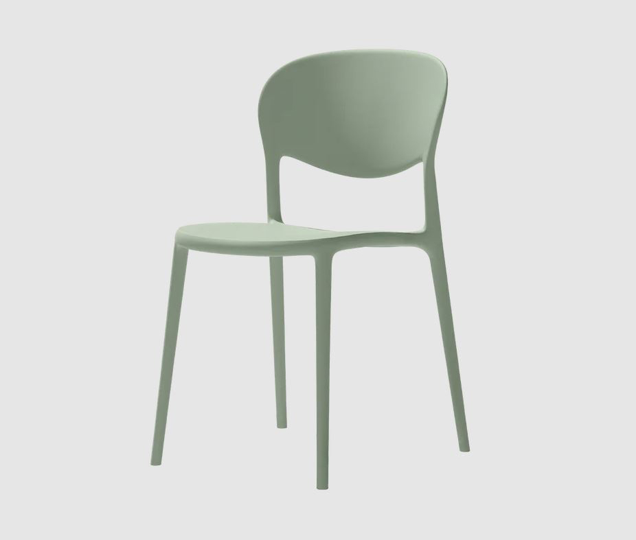 Sedia Abby di Connubia in polipropilene riciclato verde chiaro. www.connubia.com Sedia Abby di Connubia in polipropilene riciclato verde chiaro. www.connubia.com