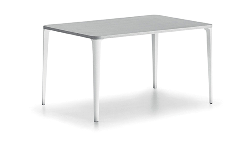 Tavolo Nenè di Midj con piano in melaminico e gambe in metallo verniciato bianco. www.midj.com Tavolo Nenè di Midj con piano in melaminico e gambe in metallo verniciato bianco. www.midj.com