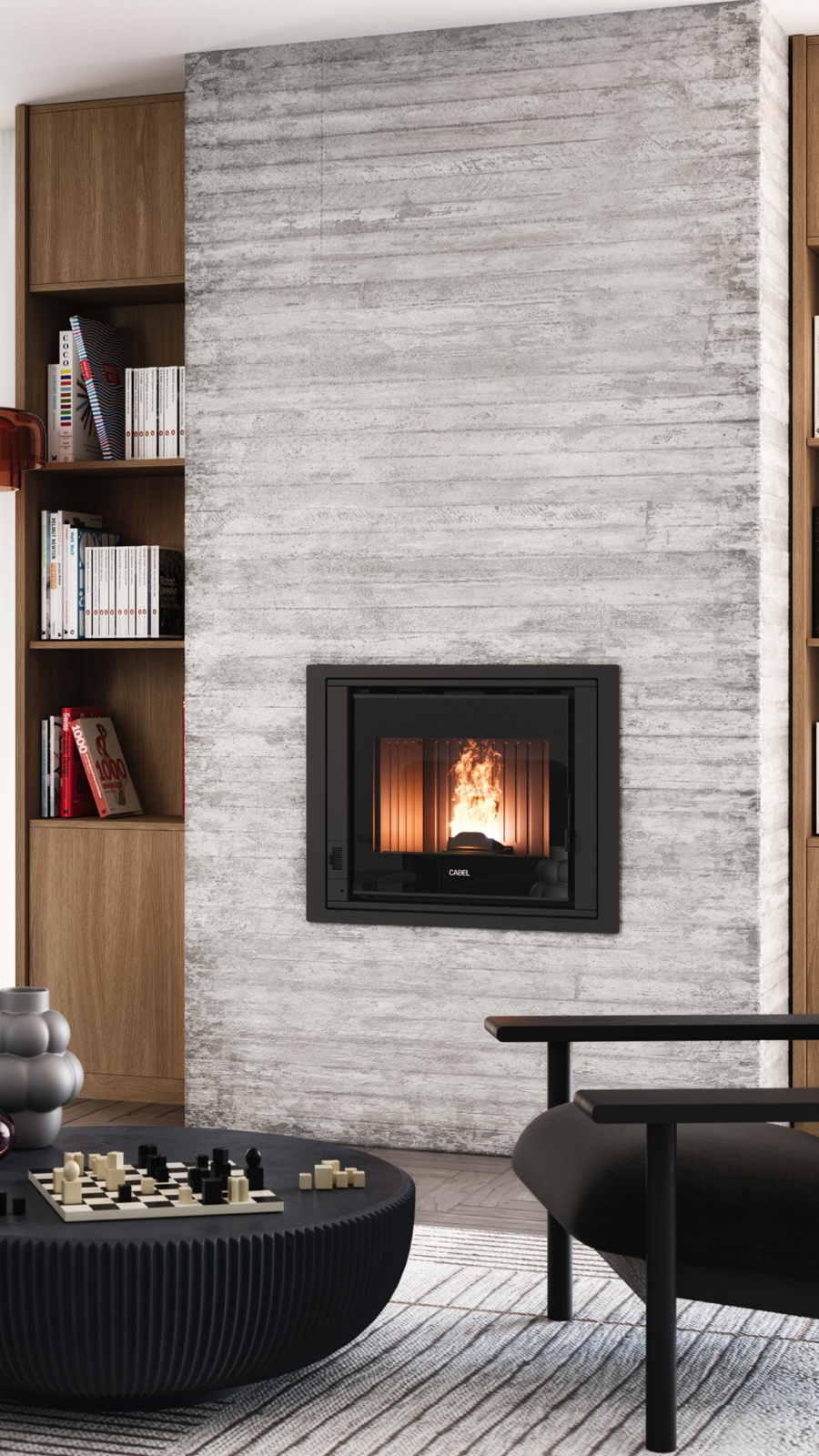 Ponente 7 è l'inserto a pellet che renderà la tua casa un luogo caldo e accogliente prendendo il posto del tuo vecchio camino o creando un nuovo punto focale nel tuo living. È dotato di tecnologia Bluetooth e Wi-Fi per programmare accensione e spegnimemto da remoto tramite app. Ponente è inoltre certicato 5Stelle D.M. 186.