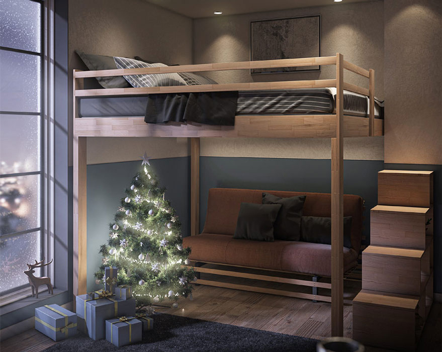 Letto a soppalco Casa sull'Albero Letto a soppalco Casa sull'Albero