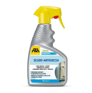 NODROPS Scudo Antigoccia di FILA Solutions è un prodotto specifico che pulisce e protegge tutte le superfici in vetro, rendendole idrofile: dopo la sua applicazione l'acqua scivola via senza lasciare tracce di calcare. È facile da utilizzare e non necessita di risciacquo: oltre che sul box doccia in vetro, si può usare su rubinetterie, elementi in acciaio, plexiglass e specchi. http://www.filasolutions.com NODROPS Scudo Antigoccia di FILA Solutions è un prodotto specifico che pulisce e protegge tutte le superfici in vetro, rendendole idrofile: dopo la sua applicazione l'acqua scivola via senza lasciare tracce di calcare. È facile da utilizzare e non necessita di risciacquo: oltre che sul box doccia in vetro, si può usare su rubinetterie, elementi in acciaio, plexiglass e specchi. http://www.filasolutions.com