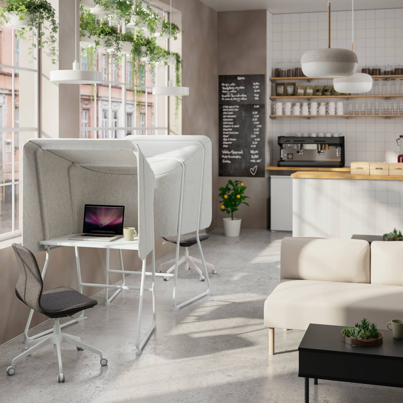 Zona studio con elementi della collezione Mittzon di Ikea Zona studio con elementi della collezione Mittzon di Ikea