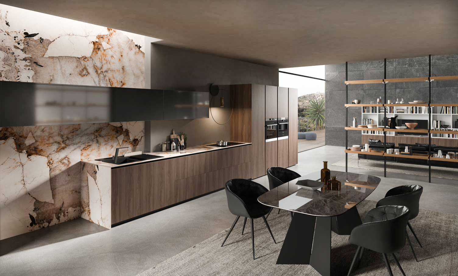 La composizione LAB13 di ARAN Cucine è caratterizzata dalla presenza delle ante Rigoletto in noce americano naturale certificato Fsc, con lavorazione cannetè, e dello scenografico piano di lavoro realizzato in gres color magellano, con una scenografica venatura, che si espande anche sullo schienale come un murales. Un modulo base da 60 cm, prezzo a partire da 810 euro + IVA. www.arancucine.it La composizione LAB13 di ARAN Cucine è caratterizzata dalla presenza delle ante Rigoletto in noce americano naturale certificato Fsc, con lavorazione cannetè, e dello scenografico piano di lavoro realizzato in gres color magellano, con una scenografica venatura, che si espande anche sullo schienale come un murales. Un modulo base da 60 cm, prezzo a partire da 810 euro + IVA. www.arancucine.it